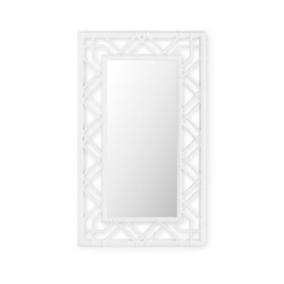 Large Bamboo Motif Lacquered Resin Mirror